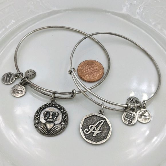 Alex and Ani Rafaleian Silver Set of 2 Bracelets - Picture 1 of 8